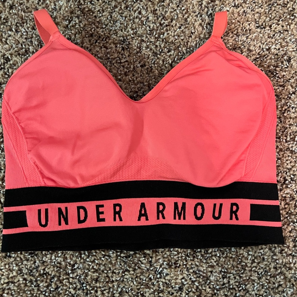 Under Armour Pink and Black Sports Bra Medium Support